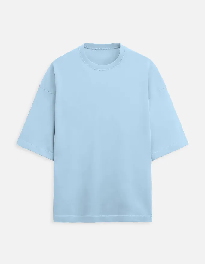 PLAIN TERRY OVERSIZED TSHIRTS (XS, BABY BLUE)
