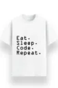 REGULAR PRINTED TSHIRT - EAT SLEEP CODE REPEAT
