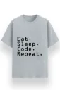 REGULAR PRINTED TSHIRT - EAT SLEEP CODE REPEAT