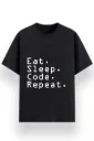 REGULAR PRINTED TSHIRT - EAT SLEEP CODE REPEAT