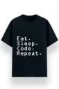 REGULAR PRINTED TSHIRT - EAT SLEEP CODE REPEAT