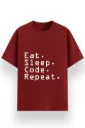 REGULAR PRINTED TSHIRT - EAT SLEEP CODE REPEAT