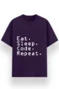 BASIC PRINTED TSHIRT - EAT SLEEP CODE REPEAT