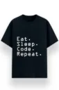 REGULAR PRINTED TSHIRT - EAT SLEEP CODE REPEAT