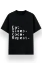 REGULAR PRINTED TSHIRT - EAT SLEEP CODE REPEAT