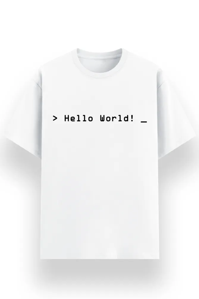 REGULAR PRINTED TSHIRT - HELLO WORLD