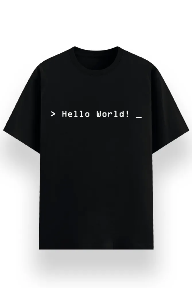 REGULAR PRINTED TSHIRT - HELLO WORLD