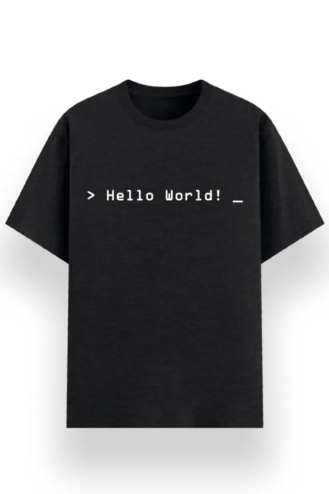 REGULAR PRINTED TSHIRT - HELLO WORLD