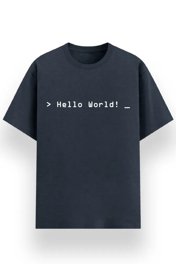 REGULAR PRINTED TSHIRT - HELLO WORLD