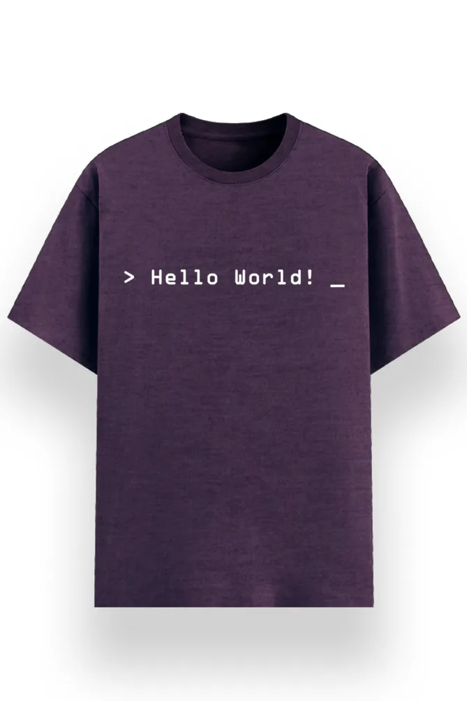 REGULAR PRINTED TSHIRT - HELLO WORLD