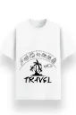 REGULAR PRINTED TSHIRT - TRAVEL ICONS