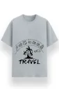 REGULAR PRINTED TSHIRT - TRAVEL ICONS