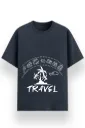 REGULAR PRINTED TSHIRT - TRAVEL ICONS